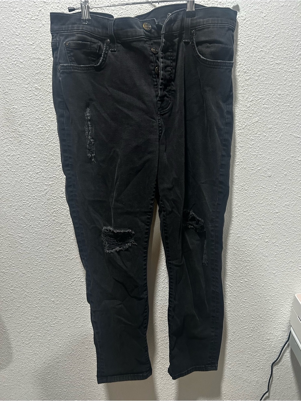 7 For All Mankind Black High-Rise Denim Jeans